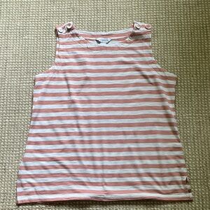 Striped Sleeveless Tank Top - Pink & White
